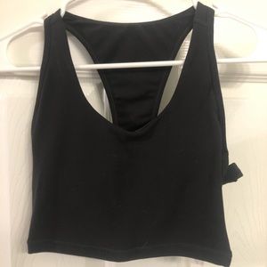 Black Racer Back Crop Top